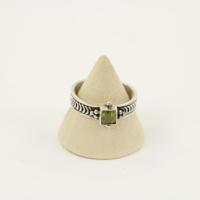 Zilveren Ring met Peridoot Maat 19,5 (Sterling Zilver 925)