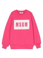 MSGM Kids sweat en coton à logo imprimé - Rose