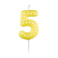 Amscan 9900915 - Verjaardagsnummer 5 kaars, hoogte 4,8 cm, taartdecoratie, diverse kleuren