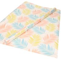 1x Inpakpapier/cadeaupapier wit met gekleurde blaadjes print 200 x 70 cm rol   -