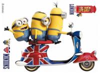 Universal muurstickers Minions vespa 3 stickers