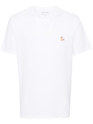 Maison Kitsuné T-shirt met patch - Wit