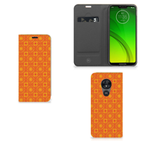 Motorola Moto G7 Power Hoesje met Magneet Batik Oranje