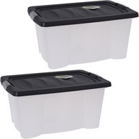 3x Stuks Opbergdozen/organizers met deksel - kunststof - 13 Liter - thumbnail