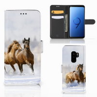 Samsung Galaxy S9 Plus Telefoonhoesje met Pasjes Paarden - thumbnail