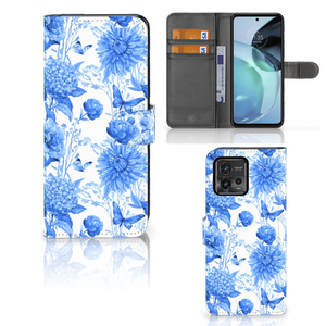 Hoesje voor Motorola Moto G72 Flowers Blue