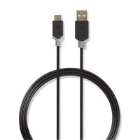 Kabel USB 2.0 | Type-C male - A male | 1,0 m | Antraciet [CCBW60600AT10] - thumbnail