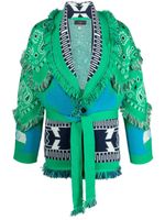 Alanui cardigan en maille à imprimé bandana - Vert