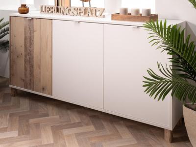 Dressoir MERO 3 deuren wit/lichte old style