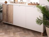 Dressoir MERO 3 deuren wit/lichte old style