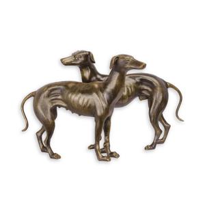 A PAIR OF CAST IRON GREYHOUND