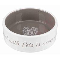 TRIXIE 25053 Bowl Pet's Home, keramiek, 0,3 l/ø 12 cm, crème/taupe