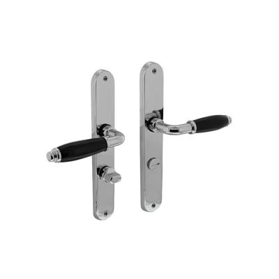 Intersteel Deurkruk Courgette op ovaal schild met toilet-/badkamersluiting 63/8 mm - chroom Intersteel Deurkruk Courgette op ovaal schild met toilet-/badkamersluiting 63/8 mm - chroom