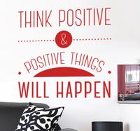 Sticker tekst think positive