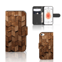 Book Style Case voor Apple iPhone 5 | 5s | SE Wooden Cubes