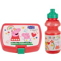 Peppa Pig lunchbox set voor kinderen - 2-delig - roze - kunststof