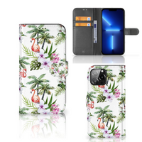 iPhone 13 Pro Max Telefoonhoesje met Pasjes Flamingo Palms