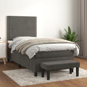 Boxspring met matras fluweel donkergrijs 100x200 cm SKU: V3137768