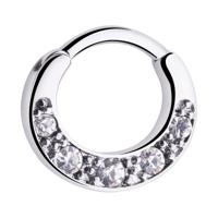 Septum Clicker met steentje Chirurgisch staal 316L Neuspiercings