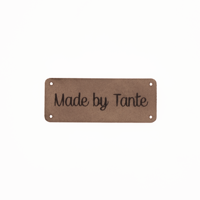 Leren label 'Made by Tante' 20x50mm - 3 stuks