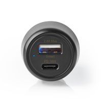 Nedis CCPD18W100BK Autolader 3,0 A Usb-a / Usb-c Power Delivery 18 W Zwart - thumbnail