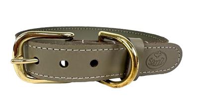Sazzz halsband voor hond braveheart classic leer taupe 37-45x3 cm