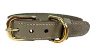 Sazzz halsband voor hond braveheart classic leer taupe 37-45x3 cm