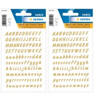 Stickervellen 440x alfabet plak letters A-Z goud/transparant 8 mm