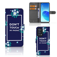 OPPO Reno 6 Pro Plus 5G Portemonnee Hoesje Flowers Blue DTMP