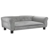 vidaXL Hondenmand 95x55x30 cm fluweel lichtgrijs, hondenbank, hondenbed, dierenmand, huisdierenbank, huisdierenmand, dierenbed, huisdierenbed