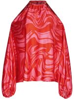 Silvia Tcherassi blouse en soie Janina à motif marbré - Rouge