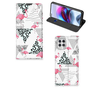 Motorola Moto G100 Hoesje maken Flamingo Triangle