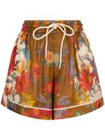 ZIMMERMANN short en soie Ginger à fleurs - Tons neutres - thumbnail