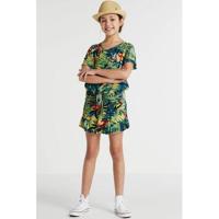 Zigga gebloemde skort groen/blauw/rood