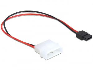 Delock 82913 Voedingskabel Molex 4-pins stekker naar Slim SATA 6-pins bus 24cm