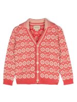 Gucci Kids cardigan nervuré à motif GG - Rouge - thumbnail