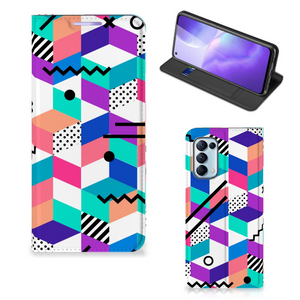 OPPO Find X3 Lite Stand Case Blokken Kleurrijk