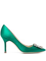 Manolo Blahnik escarpins Hangisi 95 mm à boucle - Vert - thumbnail