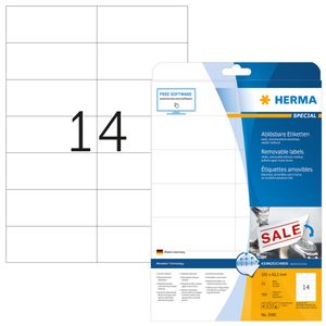 HERMA Etiketten wit Movables/verwijd. 105x42.3 mm A4 350 st.