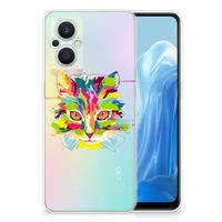 OPPO Reno8 Lite Telefoonhoesje met Naam Cat Color - thumbnail