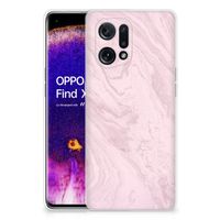 OPPO Find X5 TPU Siliconen Hoesje Marble Pink - Origineel Cadeau Vriendin - thumbnail