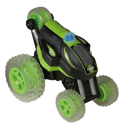 Happy People RC stuntauto met verlichting 17 cm zwart/groen