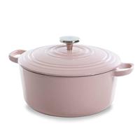 BK Bourgogne Braadpan 28 cm/6.7L,geëmailleerd gietijzer, deksel met druppelringen, geschikt voor inductie-/oven,vaatwasmachinebestendig,Dusky Pink
