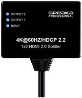 SpeaKa Professional SP-9443508 1 + 2 poorten HDMI-splitter Zwart - thumbnail