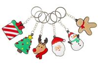 DUCKIEZ Sleutelhanger Kerstmis 7cm, Materiaal PVC, Willekeurig geleverd, 1 stuk