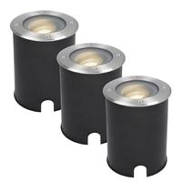 3x Lilly dimbare LED Grondspot - Kantelbaar - Overrijdbaar - Rond - RVS - 4000K - 5 Watt - IP67 waterdicht - 3 jaar garantie