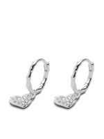 Monica Vinader boucles d'oreilles Diamond Heart en argent