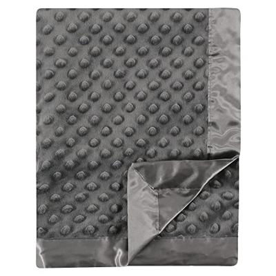 Hudson Baby Unisex Baby Plush Mink Blanket, Charcoal, One Size