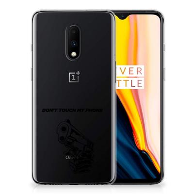 OnePlus 7 Silicone-hoesje Gun Don't Touch My Phone