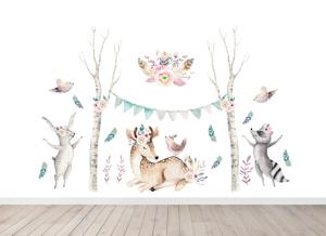 Muursticker - Bos Dieren Boho